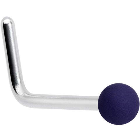 20G 7mm Dark Blue Matte 2mm L Shaped Nose Ring