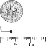 20G 7mm Black Matte 2mm L Shaped Nose Ring