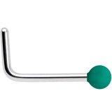 20G 7mm Teal Matte 2mm L Shaped Nose Ring