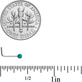 20G 7mm Teal Matte 2mm L Shaped Nose Ring