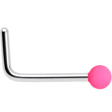20G 7mm Pink Matte 2mm L Shaped Nose Ring
