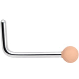 20G 7mm Beige Matte 2mm L Shaped Nose Ring