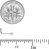 20G 7mm Beige Matte 2mm L Shaped Nose Ring