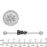 14G Clear Gem Black Boo Halloween Industrial Barbell 38mm
