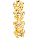 20G 5/16 Clear CZ Gem Gold Tone Flowers Nose Hoop