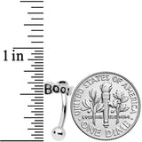 14G 5/16 Black Text Boo Halloween Curved Eyebrow Ring