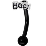 14G 5/16 Black Boo Halloween Curved Eyebrow Ring