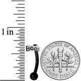 14G 5/16 Black Boo Halloween Curved Eyebrow Ring