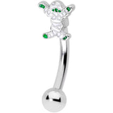 14G 5/16 Green Mummy Halloween Curved Eyebrow Ring