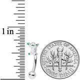 14G 5/16 Green Mummy Halloween Curved Eyebrow Ring