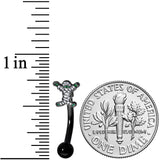 14G 5/16 Black Green Mummy Halloween Curved Eyebrow Ring