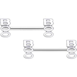 14G 9/16 White Boo Halloween Barbell Nipple Ring Set