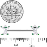 14G 5/8 Green Mummy Halloween Barbell Nipple Ring Set