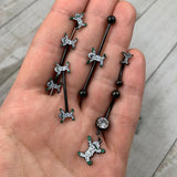 Clear Gem Black Green Mummy Halloween Dangle Belly Ring