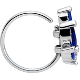 20G 5/16 Blue Gem Raindrop Nose Hoop