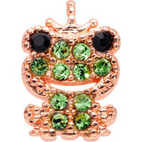 20G 5/16 Green Gem Rose Gold Tone Royal Frog Nose Hoop