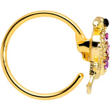 20G 5/16 Pink Gem Gold Tone Fashion Flamingo Nose Hoop