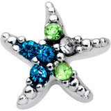 20G 5/16 Blue Green Gem Glam Starfish Nose Bone