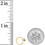 20G 5/16 Aqua Gem Gold Tone Water Whale Nose Hoop