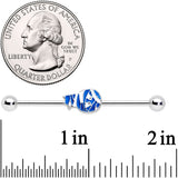 14G Blue White Mummy Halloween Industrial Barbell 38mm