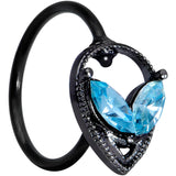 20G 5/16 Aqua Gem Black Alien Nose Hoop