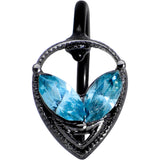 20G 5/16 Aqua Gem Black Alien Nose Hoop