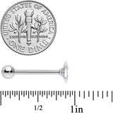 Clear CZ Gem Oval Top Barbell Tongue Ring