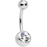 Clear Aurora Gem UV Glow Disco Belly Ring Set of 4