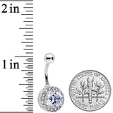 Clear Aurora Gem UV Glow Disco Belly Ring Set of 4