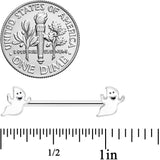 14G 5/8 Happy Ghost Halloween Barbell Nipple Ring Set