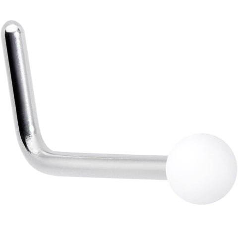 20G 7mm White Matte 2mm L Shaped Nose Ring