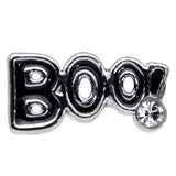 20G 7mm Clear Gem Black Boo Halloween L Shaped Nose Ring