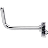 20G 7mm Clear Gem Black Boo Halloween L Shaped Nose Ring