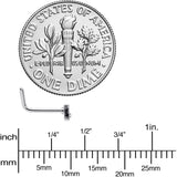 20G 7mm Clear Gem Black Boo Halloween L Shaped Nose Ring