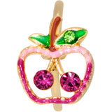 20G 5/16 Clear Purple Gem Gold Tone Cherry Apple Nose Hoop