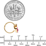 20G 5/16 Clear Purple Gem Gold Tone Cherry Apple Nose Hoop