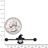 14G Black Goth Witch Halloween Industrial Barbell 38mm