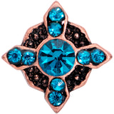 20G 1/4 Aqua Gem Rose Gold Tone Renaissance Nose Bone