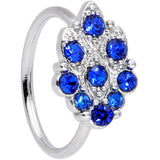 20G 5/16 Blue CZ Gem Chandelier Nose Hoop