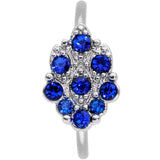 20G 5/16 Blue CZ Gem Chandelier Nose Hoop