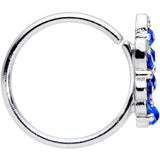 20G 5/16 Blue CZ Gem Chandelier Nose Hoop