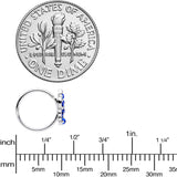 20G 5/16 Blue CZ Gem Chandelier Nose Hoop