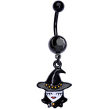 Black Gem Black Pretty Goth Witch Halloween Dangle Belly Ring