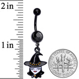 Black Gem Black Pretty Goth Witch Halloween Dangle Belly Ring