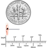 20G 1/4 Clear Gem Rose Gold Tone Pink Cross Nose Bone