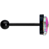 Aurora Gem Black Sugar Skull Barbell Tongue Ring