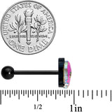 Aurora Gem Black Sugar Skull Barbell Tongue Ring