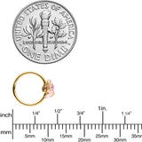 20G 5/16 Pink Gem Gold Tone Pink Bow Nose Hoop