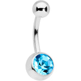 Aqua Gem Daisy Pearlescent Belly Ring Set of 3
