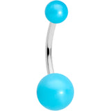 Aqua Gem Daisy Pearlescent Belly Ring Set of 3